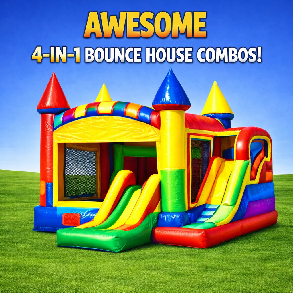 Compact 4-in-1 inflatable bouncer for small backyards in Aurora, IL